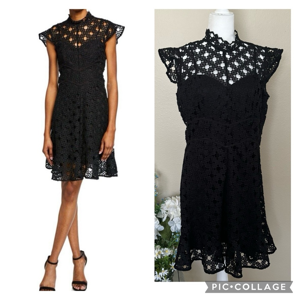 Bardot Mila Lace A-line Dress Black Size 10/L